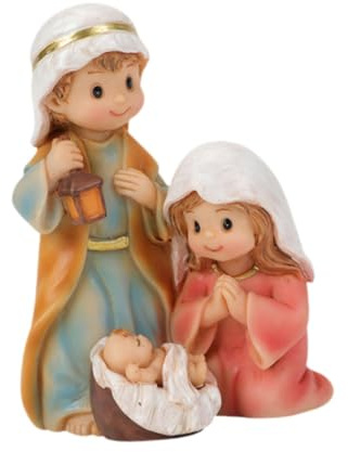 FytStycale Weihnachtskrippe Statue Weihnachtskrippe Figur Weihnachtskrippe Dekoration Weihnachtskrippe Ornament aus Langlebigem Resin Und Hochwertigen Details, mit Licht