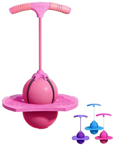 Jumpjoy Balance & Spass Balancierstange Für Kinder, Balance Fitness Hüpfball Spielzeug - Frosch Hüpfball für Kinder, Erwachsene & Kindergartenkinder (Blau) (Rosa)