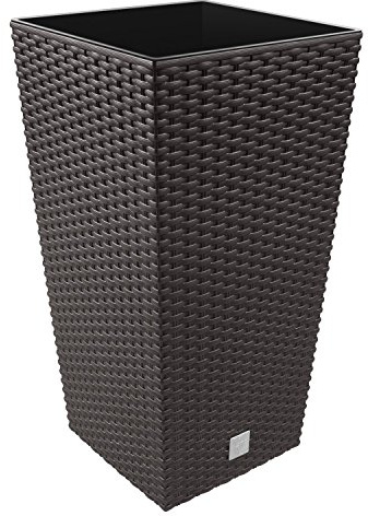 91,5 -Liter -Zeit Pot mit Einsatz 40 x 40 x 75 cm in dunkler Ockerfarbe