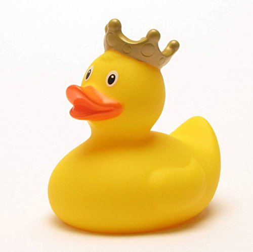Duckshop I Badeente König gelb I Quietscheente I L: 7,5 cm I Quietscheentchen I Geschenk für Royal-Fans I Präsent Sammler