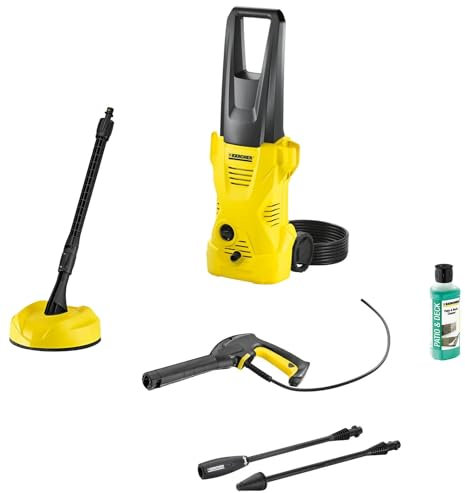 Kärcher K 2 Home - Idropulitrice a Freddo, 110 Bar, 360 L/H, 20 M²/H di Pulizia, Pistola Alta Pressione, 2 Lance, 1 Lavasuperfici, Tubo da 4 m