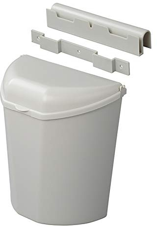 Bo-Camp Abfalleimer grau, inkl. Halterung, kompaktes Maß (26,5 x 30 x 17), ideal für Camping