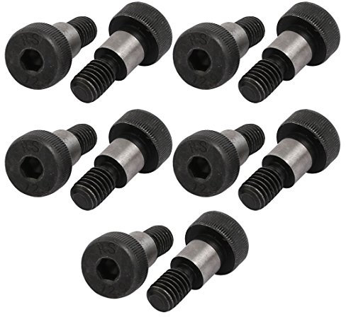 Sourcingmap 10pcs 40Cr Steel Shoulder Bolt 10mm Shoulder Dia 10mm Shoulder Length M8x13mm Thread