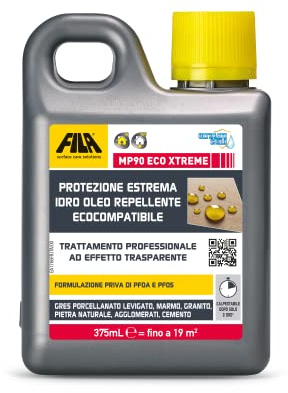 FILA Solutions MP90 ECO XTREME Antimacchia Marmo Granito Gres - 375ml | Scudo protettivo adatto al contatto alimentare che scherma da liquidi macchianti e semplifica la rimozione dei graffiti