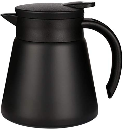 Goeielewe Thermal Coffee Carafe Tea Pot 20 Oz Stainless Steel Insulation Pot Double Wall Vacuum Insulated Coffee Water & Beverage Dispenser (Black)