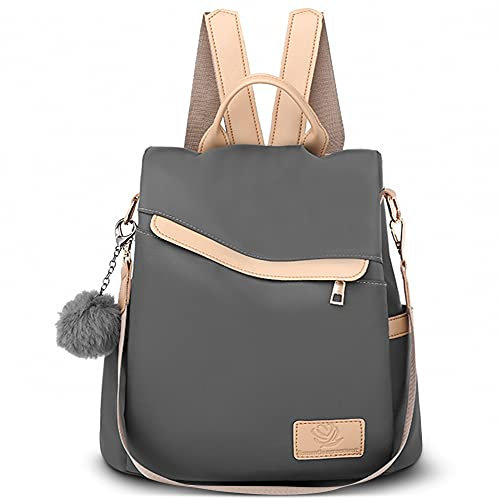 DORRISO Rucksack Damen Klein Damenrucksack Modern Damen-rucksackhandtaschen 2 in 1 Elegant Cityrucksack Wasserdicht Leder Diebstahlsicher Leicht Rucksäcke Schultaschen Tagesrucksack Grau