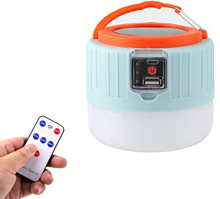 Lixada LED Solar Campinglampe, Solar & USB Wiederaufladbar Camping Laterne, wasserdichte Tragbare Zeltlampe, mit Power Bank, Geeignet für Camping, Notfall, Outdoor, Wandern