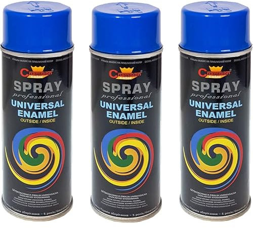 VE-INDUSTRIES Lackspray nach RAL 3er Sparpack Spraydose 400ml Buntlack für Holz, Metall (5010 Enzianblau)