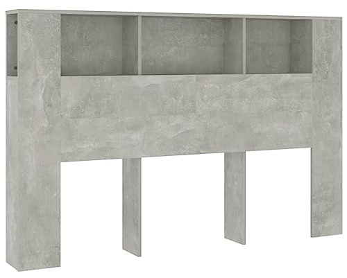 vidaXL Armoire de tête de lit Gris béton 160x18,5x104,5 cm