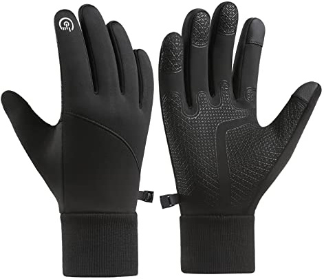 SUJAYU Winter Gloves Men & Women, Touch Screen Gloves Running Gloves Cycling Gloves Driving Gloves, Warm Gloves Water Resistant Gloves (Black, M)