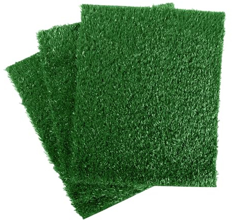 Artificial Grass Puppy Pee Pad for Dogs and Small Pets - Set of Three 30x20 Inch, Reusable 3-Layer Turf Pads for Dogs - Indoor and Outdoor Fake Grass Potty Pet Supplies by PETMAKER