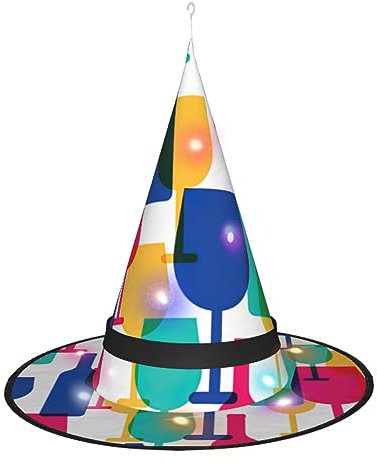 FRESQA Verres à cocktail et bouteilles de vin - Accessoire de costume d'Halloween magique avec lumières LED - Construction confortable en tissu Oxford