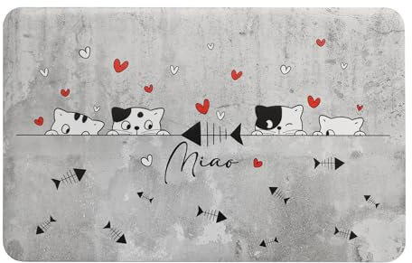 Napfunterlage aus Gummi, 38 x 60 cm, schmutzabweisend, rutschfest, Unterschale für Hund und Katze, Dis_C