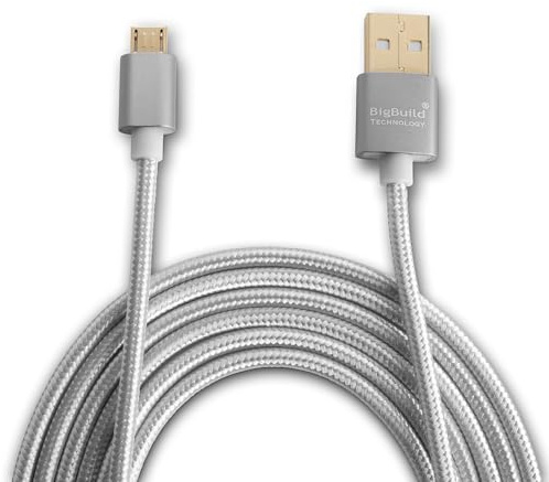 BigBuild Technology Cavo USB Placcato Oro ARGENTO da 0,5 Metri per Akaso Brave 7/7 LE, Brave 8, EK7000/EK7000 Pro, V50 Elite/V50 Pro/V50 Pro SE/V50 X Macchina fotografica d'azione