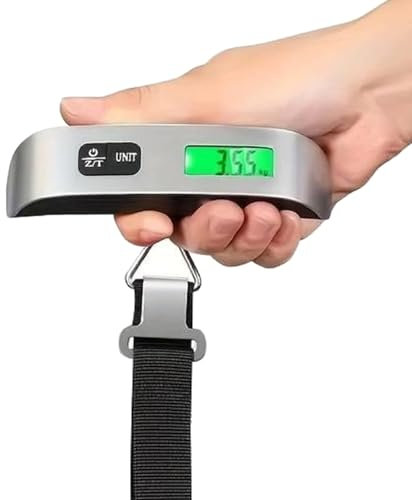 Cheffinger Digitale LCD-Kofferwaage inkl. Batterie Gepäckwaage Hängewaage Handwaage 50Kg