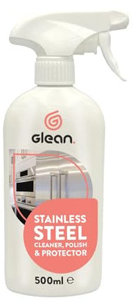GLEAN Stainless Steel Cleaner & Polish Spray | 500ml | Shines and Protects | Ideal Steel Cleaner For Fridges, Sinks, Kitchen Appliances | Removes Dirt, Grease and Fingermarks