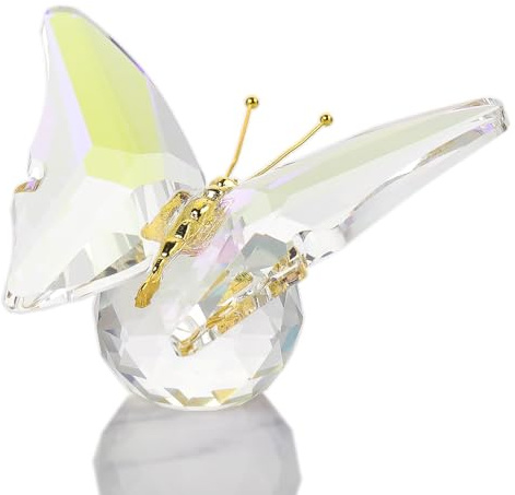 Movdyka Figurines décoratives en Cristal pour Femme, Cadeaux pour Femme, Papillon en Verre coloré, décoration de Bureau, centres de Table, Ornements d'animaux Presse-Papier