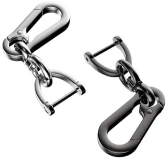 iplusmile 2 Stücke Auto Schlüsselanhänger Langlebiger Schlüsselanhängerhalter Mit Rotierender Bügelschnalle Schlüsselring Aus Metall Einfaches Design Für Schlüssel Und Kleine Gegenstände