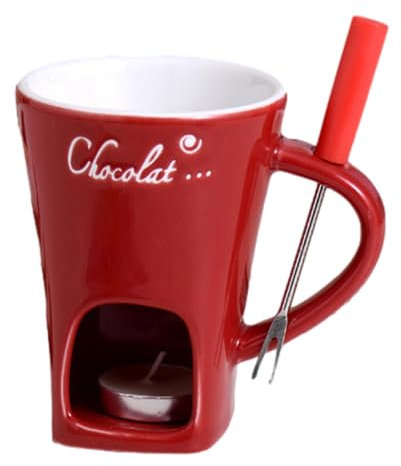 Set di pentole per fonduta - Tazza per fonduta da 130 ml | Set di tazze in ceramica per fonduta al cioccolato | Set scalda burro in ceramica, set di tazze per fonduta in ceramica Min-i Set GIF-t | Set