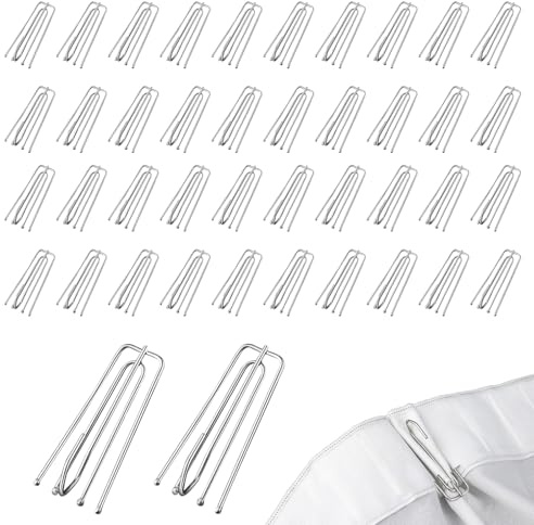 70 Stück Gardinenhaken Metall, Vorhanghaken Aus Edelstahl 4 Zinken Pinch Vorhang Haken Gardinen Haken zum Einhängen Curtain Hooks für Gardinen und Vorhangringe Schienen