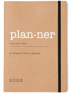 Letts of London Eco Writers Words A5 week to view 2026 diary - kraft 26-082285