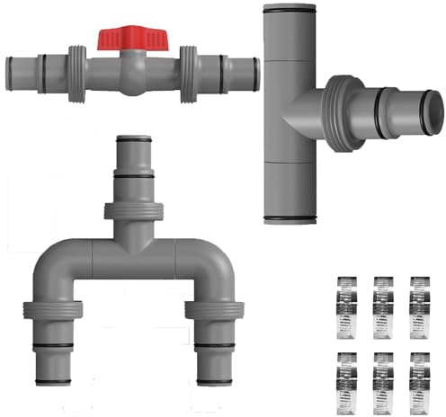 Pool Schlauchadapter 38/32mm, Poolschlauch Verbinder, Pool Anschlussset, Schlauchverbinder für Intex/Bestway/Coleman Pool, Poolschlauch Adapter für Oberirdische Schwimmbecken und Poolfilterpumpe (B)