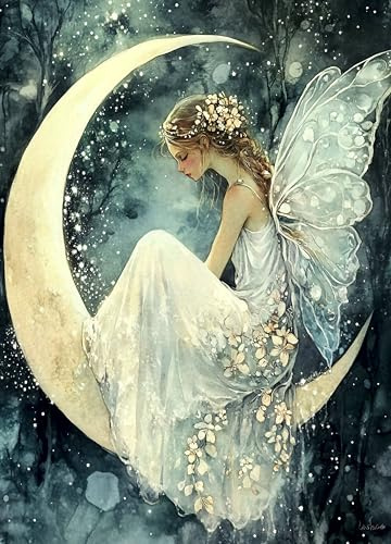 Moon Fairy Reispapier, 29 x 40,5 cm (1 Stück) – Decoupage-Kunstwerk für Poster, Möbel und Handwerk, Decoupage von CRAFT KREATIVELY