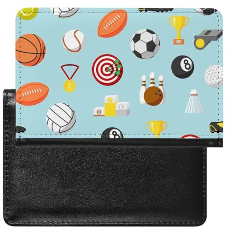 NYKVTG Reisepass Hülle Fußball Baseball Passhülle Reisepassetui Reisezubehör Passport Holder Für Damen Herren