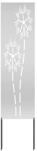 vidaXL Garten Sichtschutz-Leinwand Silber 32 x 140 cm Verzinkter Stahl, Garten und Terrasse, Rechteckig, Moderner Sichtschutz, Dekorative Einlagen, Außenscreen, Patio Akzent, Funktionale Trennwand