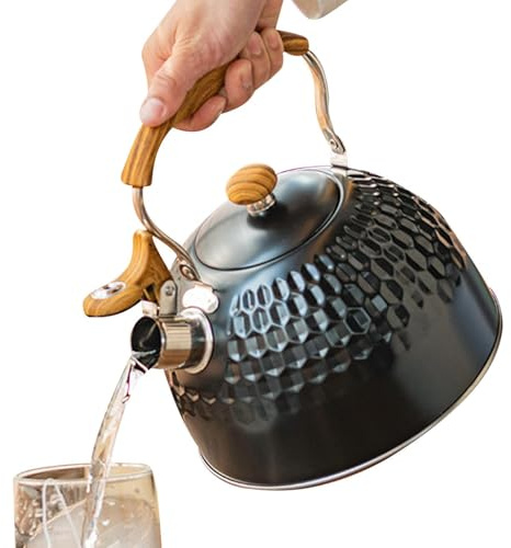 Bollitore per Tè,Teiera con Fischio da 2.5 Litri Manico Ergonomico - Bollitore A Fischio,Per Cucina Casa Appartamento Picnic Campeggio Giardino e Invaso Domestico