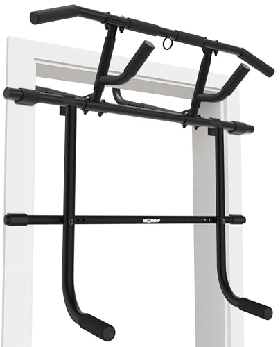 NEOLYMP Premium Klimmzugstange Türrahmen - Türreck mit einstellbarer Höhe, Breite & Tiefe 15–43 cm - Reckstange mit 150 kg Tragkraft - Pull-up Bar ohne Schrauben (Klimmzugstange + Dip Stange Bundle)