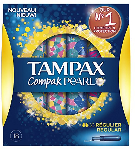 Tampax Compak Pearl Assorbenti Interni Regular con Applicatore, 18 Pezzi in Confezione da 3