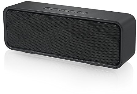 Totola Wireless Bluetooth Speaker with AUX/USB/TF Card Slot,Outdoor Portable Stereo Speaker with HD Audio,Enhanced Bass, Dual-Driver,Handsfree Calling, FM Radio Speaker for Travel,Party (Black)