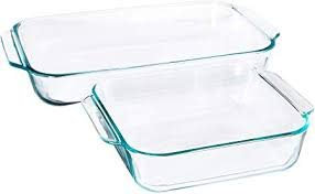 Pyrex SYNCHKG106070 Basics - Platos de cristal transparente para hornear (3 rectangulares y 2 cuartos cuadrados)