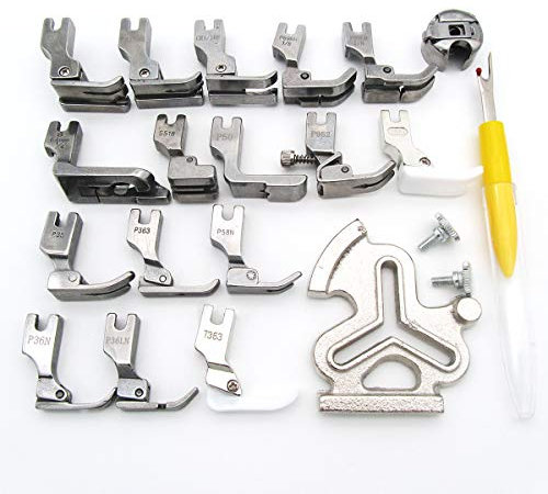 KUNPENG – Nähfuß-Set für Juki DDL-5550, DDL-5600, DDL-8300, DDL-8500, Singer 188K, 191D, 195K, 196K – 16 Nähfüße, Metall oder Kunststoff, Teilenummer: KP-PF16-1