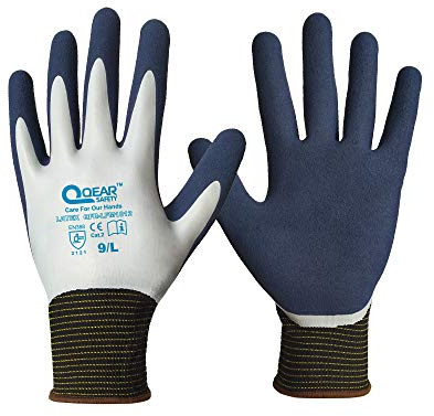 Qear Gartenhandschuh aus Latex, vollständig beschichtet, wasserdicht und resistent gegen Rosendornen
