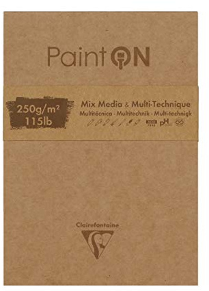 Clairefontaine 975176C Block Paint'On (50 Blatt, kopfseitig geleimt, 250g, DIN A6) 1 Stück farbig sortiert