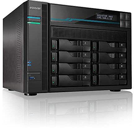 Servidor NAS ASUSTOR AS6508T 8 BAHIAS Atom C3538 Quad Core DENVERTON 2.1GHZ 8GB 2X2.5GBE 2X10GBE Raid 0,1 JBOD SATA6GB USB 3.0