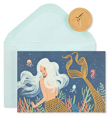 Papyrus Blank Cards with Envelopes, Mermaid (14-Count)