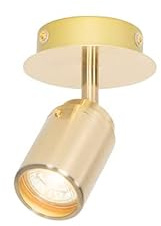 Qazqa Badezimmer Deckenstrahler, Deckenspot - Ducha - Gold, max. 35W, Geeignet für LED, 10cm, Rund, IP44, Ideal als Wohnzimmerlampe, Küche lampe und