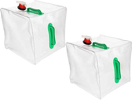 KOTARBAU® 2 x Bidones de Agua Plegable con Grifo 20 litros, Contenedor de Agua Plegable, Depósito portátil, 2 Asas de Transporte, Bidón garrafa con Grifo de vertido, Recipiente de Agua para Camping