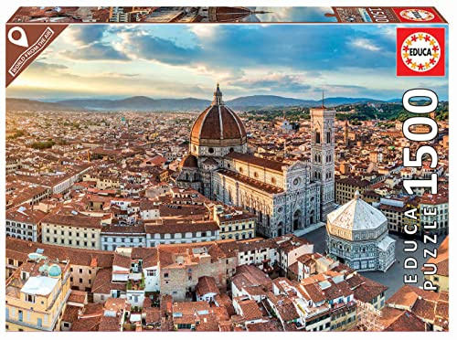 Educa - 1500 Piece Puzzle for Adults | Florence, View From the Air. Includes Glue Fix Puzzle. Ages 14 (19272)