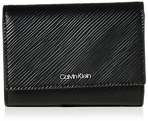 Calvin Klein Elegante Schwarze RFID-blockierende Geldbörse mit Schnappverschluss für Damen, Schwarz, Geldbörse