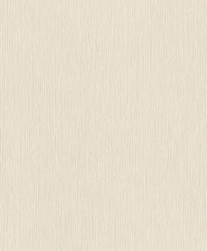 Rasch Carta da parati 844313 – Carta da parati in tessuto non tessuto, tinta unita, beige chiaro, con struttura tessile della collezione Perfecto VI – 10,05 m x 0,53 m (lunghezza x larghezza)