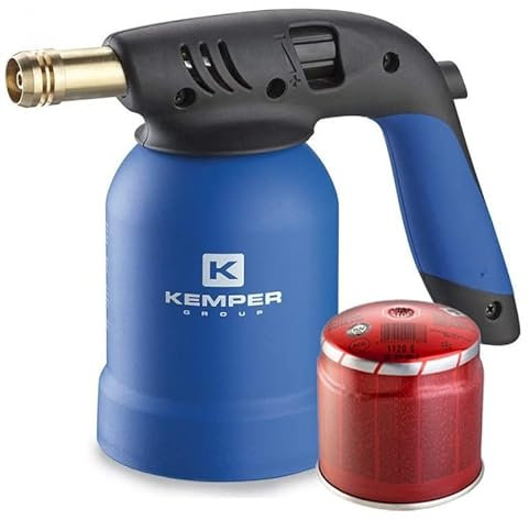 Lampada Per Saldare Tornado Accensione Piezo Con Cartucce Gas 190 Gr. Kit Pronto All'Uso (Saldatore + 1 Cartuccia)