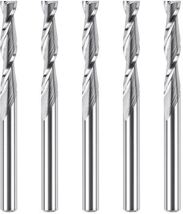 SpeTool 5 Stück Spiralfräser 4mm Schaft Upcut 22mm Schnittlänge Router Bit Fräser für Oberfräse 2 Flöten CNC Fräser Nutfräser VHM Schaftfräser Holzfräser Spiralnutfräser Langlochfräser Holz