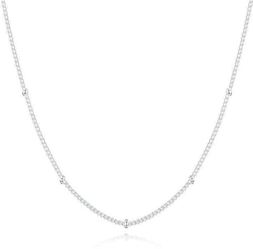 MARLION JEWELS Kette für damen in silber 925 mit kleinen, feinen, separaten Kugeln. Silberkette für damen ideal als Geschenk. Halskette für damen. Schmuck Damen