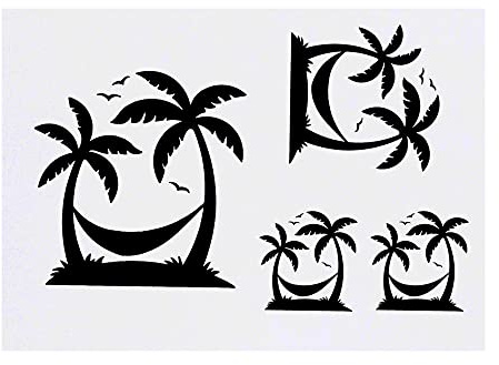 Azeeda 4 x 'Hammock & Palm Trees' Temporary Tattoos (TO00049749)