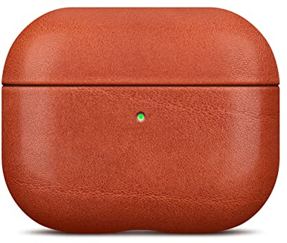 Haobobro [Custom Series] AirPods 3 Hülle 2021 - AirPods 3. Generation Leder Hülle - AirPods 3 Ledercase - AirPods 3 Schutzhülle Lederhülle - AirPods 3 Leather Case Cover - Braun