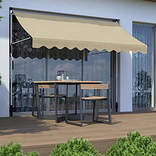 REALN Einziehbare Markisen Wasserdichtes Klemmmarkise, Markise Balkon Ohne Bohren, Sonnenschutz für Türen, Hof, Veranda (Color : Beige-B, Size : 2m)